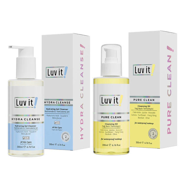 Coffret nettoyant Luv it : gel nettoyant hydratant et huile nettoyante