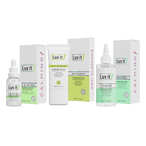 Luv it 3-piece Centella Extract Skincare Set for Sensitive, Blemish-prone Skin