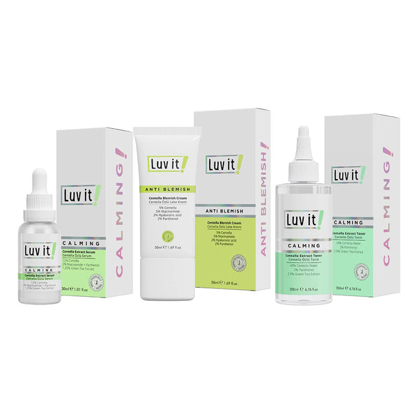 Luv it 3-piece Centella Extract Skincare Set for Sensitive, Blemish-prone Skin