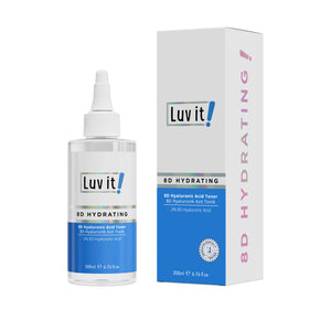 Lotion tonique hydratante pour le visage Luv it 8D à l'acide hyaluronique 200 ml