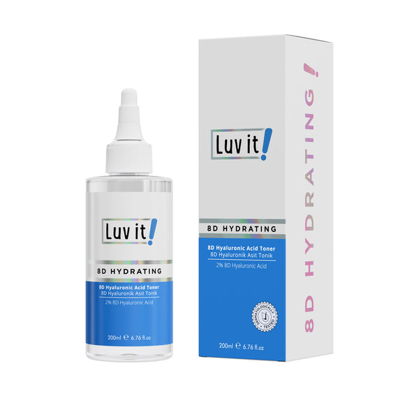 Lotion tonique hydratante pour le visage Luv it 8D à l'acide hyaluronique 200 ml