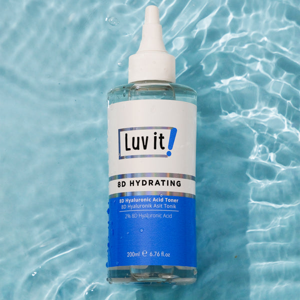 Lotion tonique hydratante pour le visage Luv it 8D à l'acide hyaluronique 200 ml