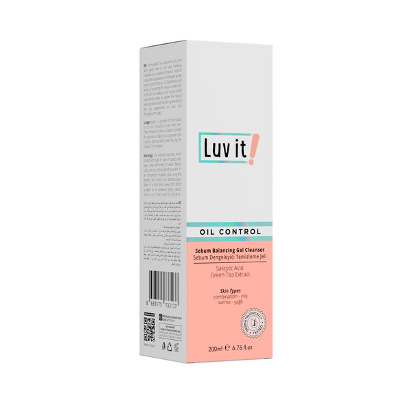 Gel nettoyant visage sébo-régulateur Luv it 200 ml